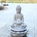 3V 6V outdoor garden resin plastic ornamental water fountains feature buddha statue water fountain